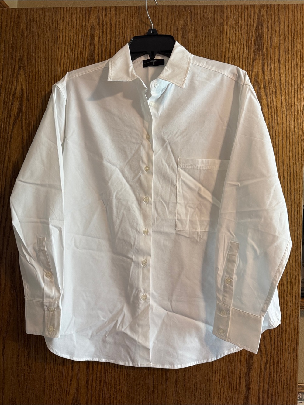 Tahari White Long-Sleeve Button-Front Dress Shirt